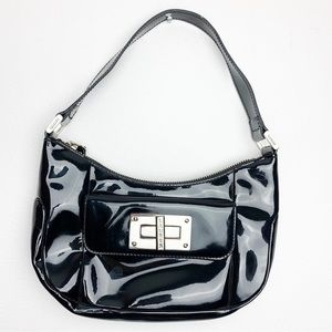 VTG RALPH LAUREN 90s y2k black patent leather purse handbag small